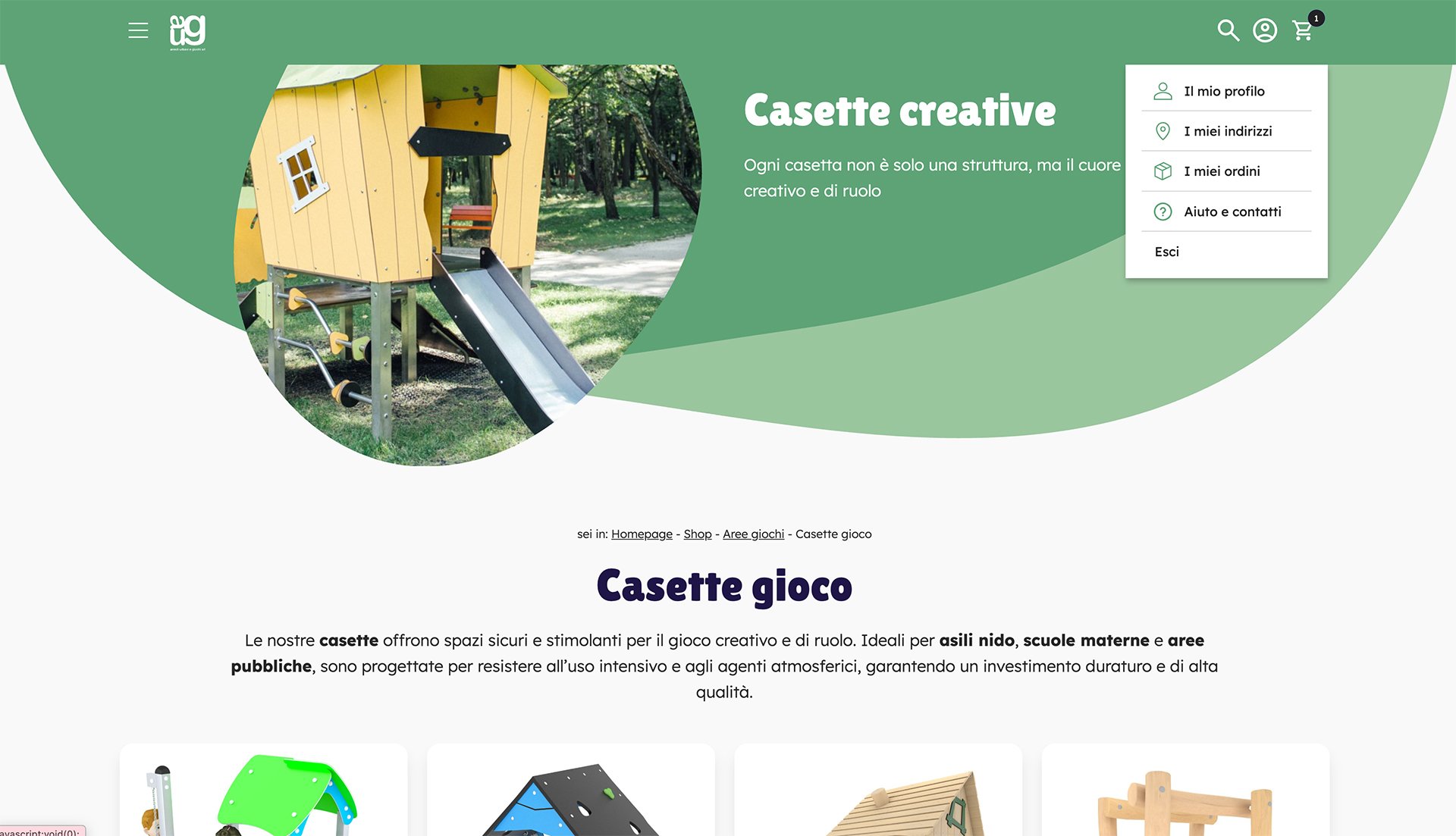Ecommerce: area riservata per visualizzare lo storico degli ordini